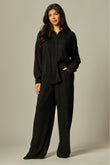 WELCOME THE WEEKEND LOUNGE PANTS SET IN BLACK