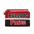 Football UGA Bulldog PRIDE Beaded Storage Wristlet Bag