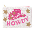 HOWDY Cowgirl Gold Star Beaded Storage Coin Pouch