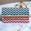 Chevron Rainbow Seed Beaded Clutch
