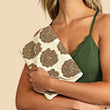 White Gold Rose Beaded Crossbody Clutch Handbag
