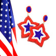 STAR USA American Flag Red White Blue Beaded Earrings