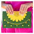 Daisies and Dots Seed Bead Crossbody Chain Clutch Boho Gift Handbag