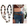 Boho Style Self Tie Concho Accent Macrame Belt