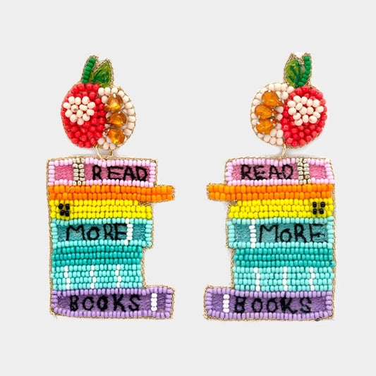 READ MORE BOOKS Teacher School Beaded Earrings