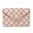 Make Me Blush Pink Beaded Crossbody Clutch Handbag