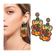 Sparkle Pumpkin Stack Halloween Theme Beaded Earrings