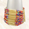 Beaded Rainbow Stretch Statement Cuff Boho Bracelet
