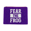 TCU TEXAS CHRISTIAN UNIVERSITY Beaded Purple Storage Pouch