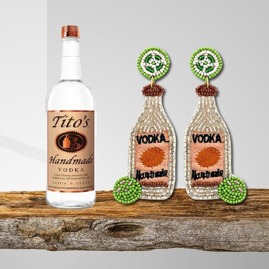 Tito's Handmade Vodka Bottle Beaded Earrings