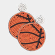 Seed Beaded Basketball Sports Fan Earrings