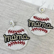 Baseball MAMA Seed Bead Rhinestone Sports Theme Earrings