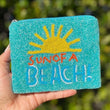 SUN OF A BEACH Message Seed Beaded Mini Pouch Bag