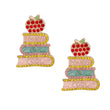 Rhinestone Reading Is Cool Teacher School Earrings