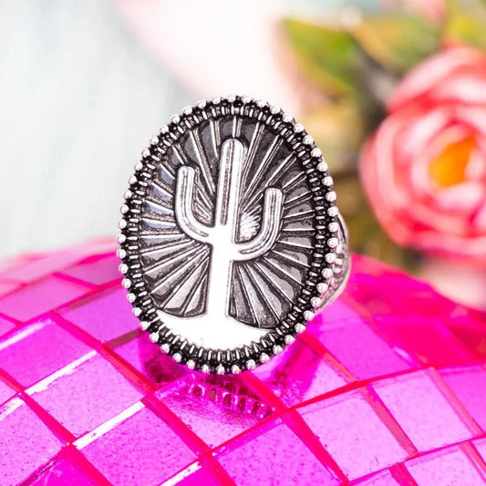 Cowgirl Cactus Concho Ring